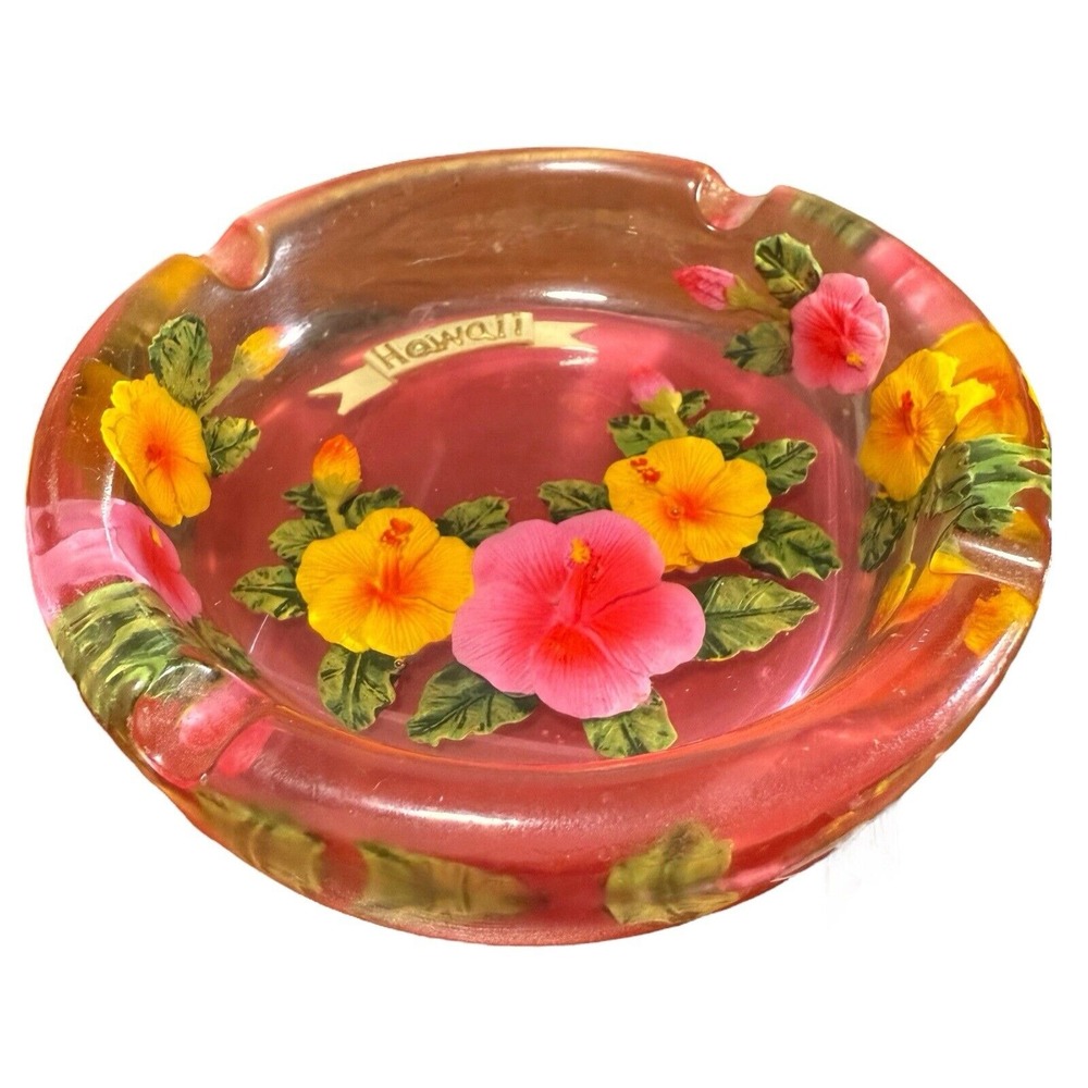 Vintage Lucite Resin Acrylic Hawaii souvenir Ashtray/Trinket Bowl - Picture 8 of 14